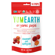 中国总代理 美国原装进口YumEarth牙米滋草莓棒棒糖14支 儿童零食