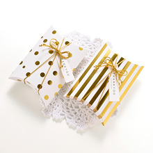 简单高档烫金白卡纸创意小礼品包装盒现货纸质折叠烫金枕头纸盒子