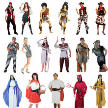 万圣节COS派对表演服饰海盗船长印第安野人修女神父法老男女服装