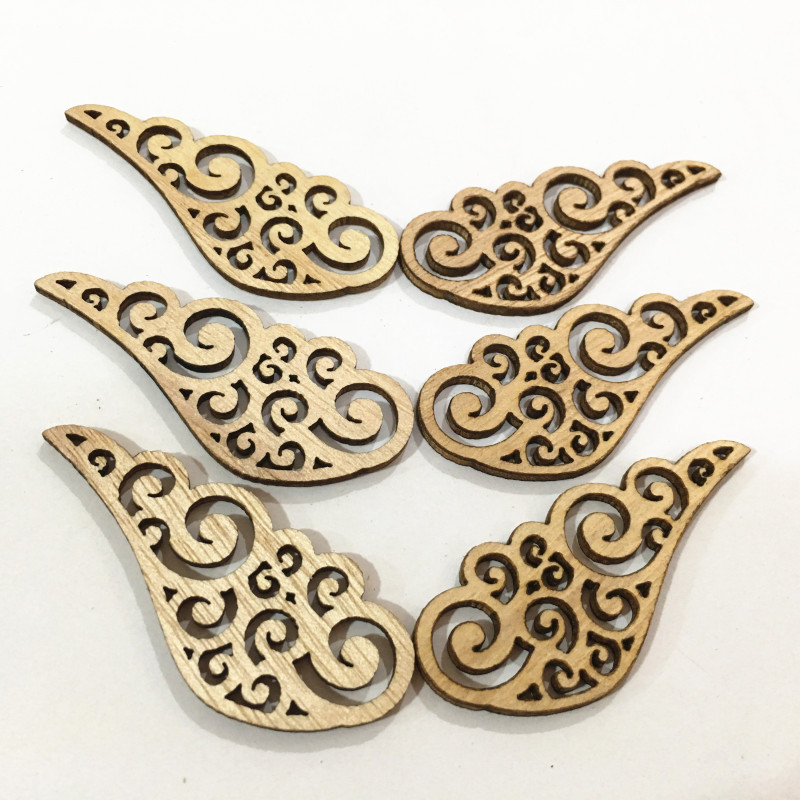 Origin Supply Angel Wings Wood Color Wood Piece Non-Hole Patch Children's Painting Materials in Stock Creative Style