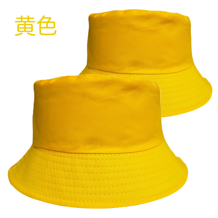 Processing Custom Logo Bucket Hat Embroidery Printing Bucket Hat Men and Women Traveling-Cap European and American Parent-Child Flat Top Small Brim