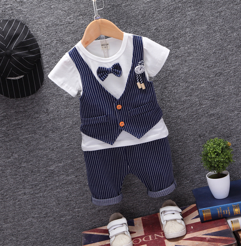 New Children's Clothing Korean Style 0-4 Years Old Boy Baby Baby Children's Clothes Short Sleeve Children's Suit Summer Clothes Factory Direct Sales Baby Clothes