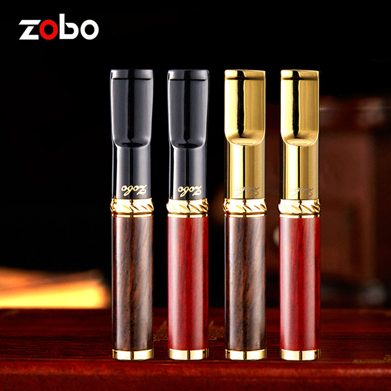 Zobo正牌檀木实木烟嘴过滤循环型可清洗粗中细三用烟嘴净烟器烟具