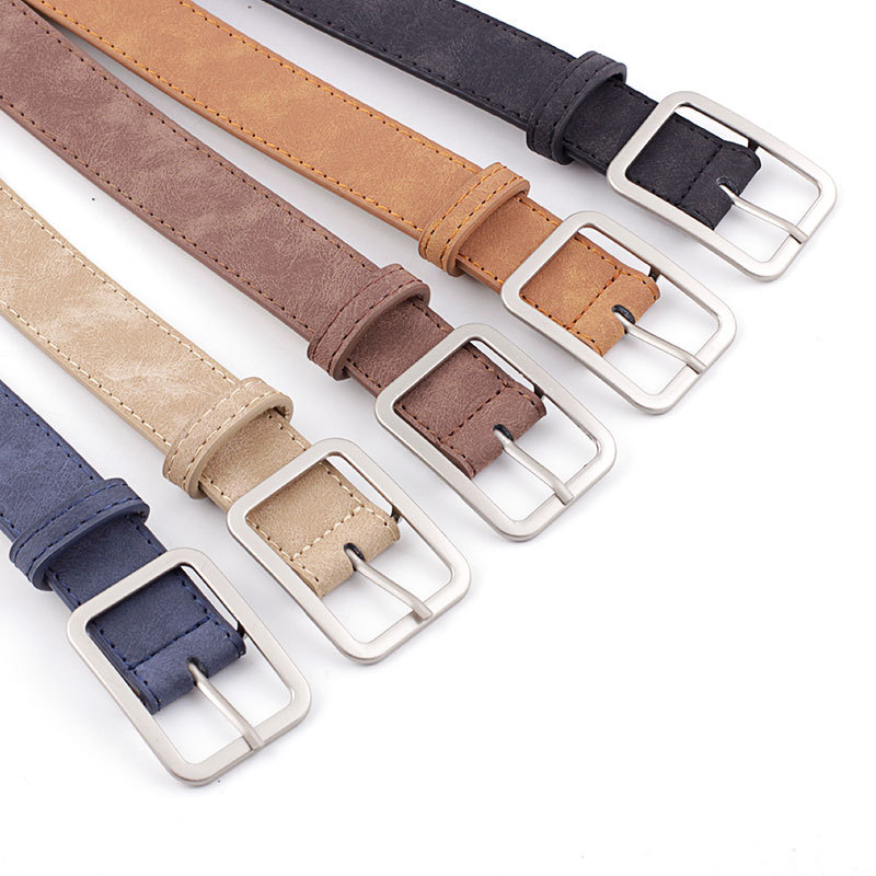korean style new simple all-match square buckle imitation leather popular belt fashion belt retro student belt wholesale