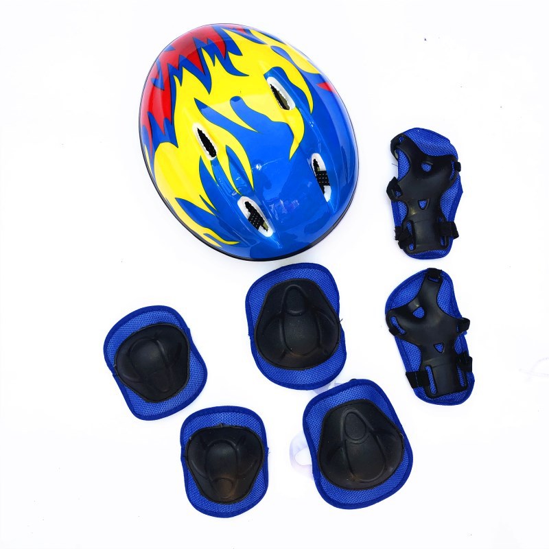 Children's Sports Bicycle Helmet Cycling Balance Scooter Cap Protective Gear Suit 7-Piece Set Equipment