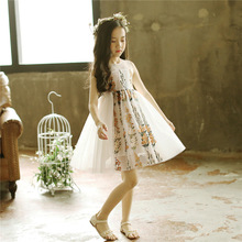 女童夏装连衣裙2024新款夏季小女孩韩版唯美蕾丝背心裙公主裙代发