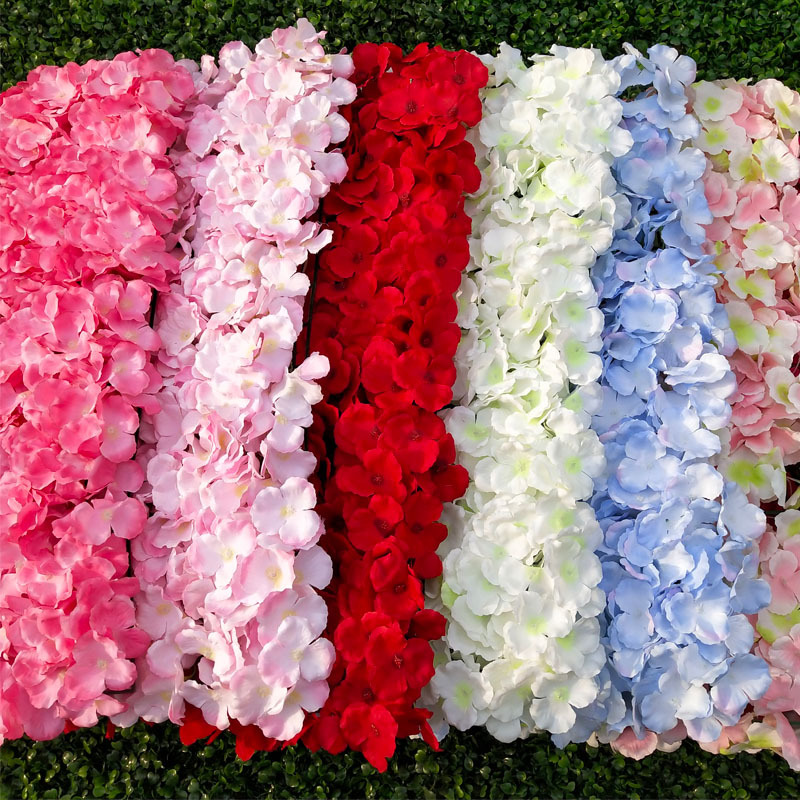 Artificial Hydrangea Flower Row Flower Wall Background Artificial Flower Wedding Wedding Supplies Decorative Row Flower Wedding Studio Background