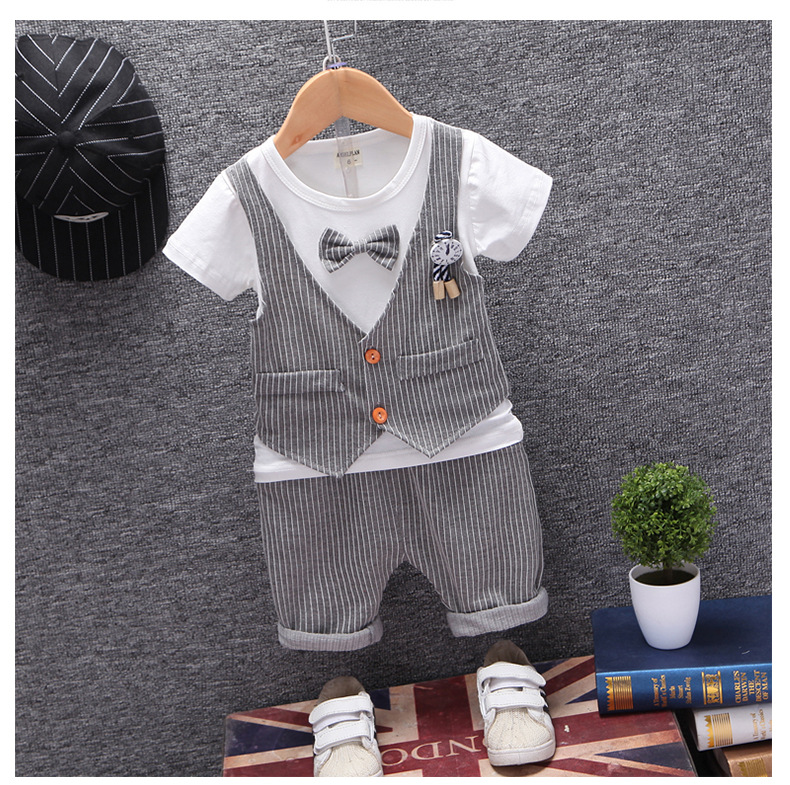 New Children's Clothing Korean Style 0-4 Years Old Boy Baby Baby Children's Clothes Short Sleeve Children's Suit Summer Clothes Factory Direct Sales Baby Clothes