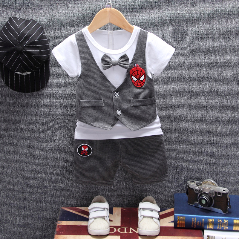 New Children's Clothing Korean Style 0-4 Years Old Boy Baby Baby Children's Clothes Short Sleeve Children's Suit Summer Clothes Factory Direct Sales Baby Clothes