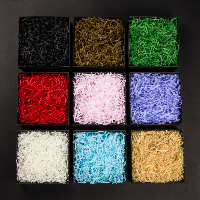 圣诞拉菲草纸丝 礼盒填充物 铺垫碎纸条生日婚礼喜糖盒填充婚庆