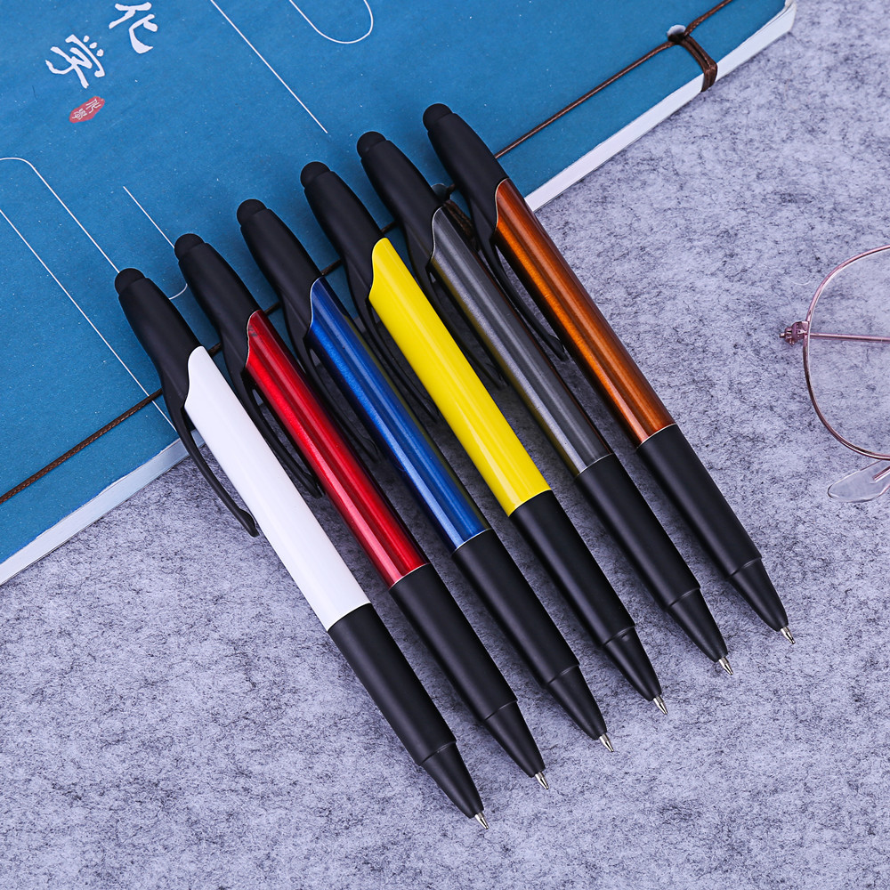 创意两用笔多色铝杆金属圆珠笔荧光记号笔带电容头触控可logo
