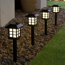 跨境户外太阳能花园小夜灯LED家用小房子草坪灯庭院灯小宫灯