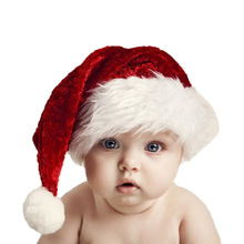 欢迎定制圣诞帽子儿童成人圣诞节派对装饰品短毛绒圣诞帽聚会装扮