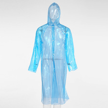 厂家批发韩版一次性雨衣PE新料全身连体四合扣成人加厚旅游雨披