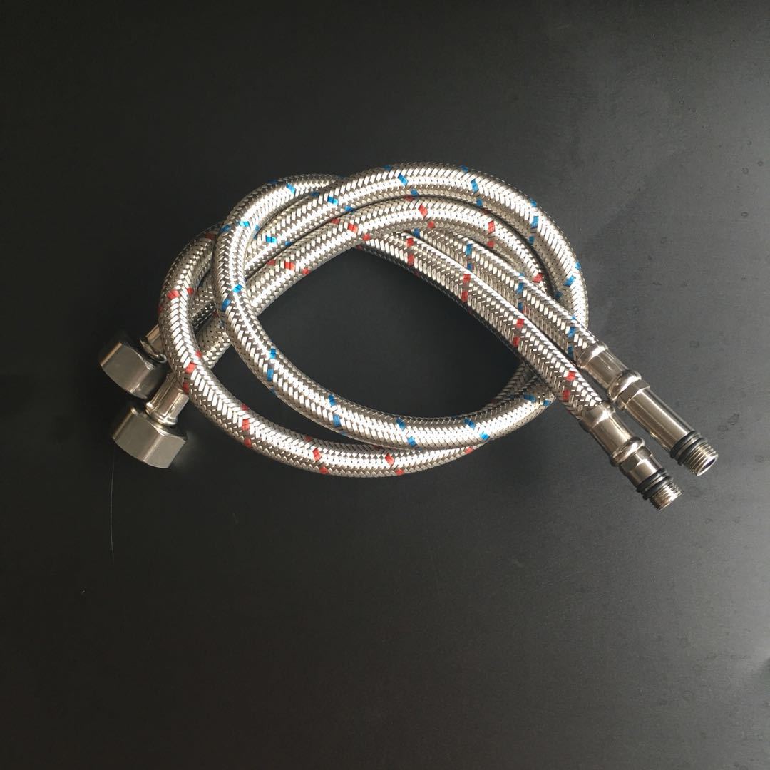 长度可定304不锈钢丝红蓝编织软管冷热龙头进水管钢丝管菜盆软管