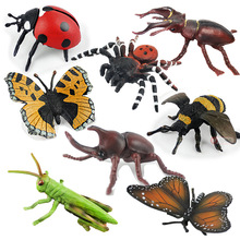 仿真昆虫模型蝴蝶七星瓢虫锹甲独角仙蜜蜂蝴蝶蚂蚱儿童玩具认知