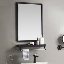 北欧卫生间浴室镜子梳妆镜化妆镜壁挂镜自粘免孔镜子浴室卫浴镜子