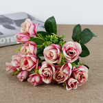 15头玫瑰仿真花束 现代家居客厅装饰摆设人造假花娟花