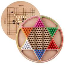 超大号五子棋飞行棋木质二合一跳棋儿童益智棋盘游戏桌游玩具批发