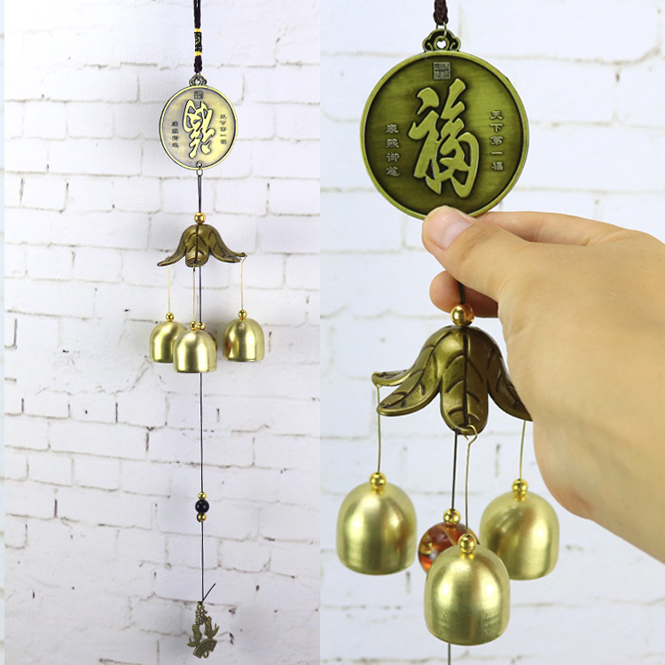 新款田园铜合金风铃佛系挂饰家居门饰旅游景区金属铃铛装饰吊挂件