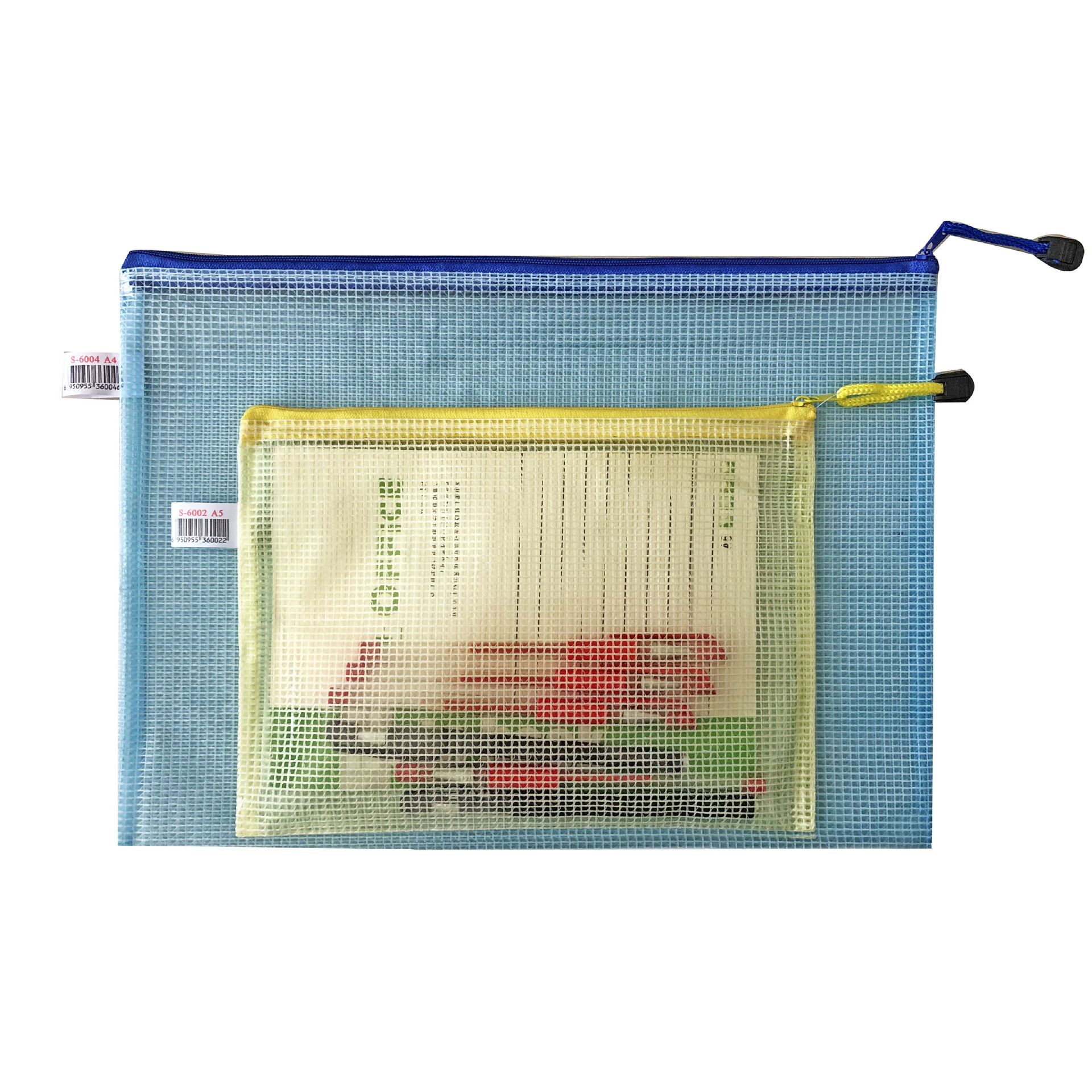 Transparent File Bag A4 Office Supplies Mesh Zipper Bag Student Stationery Wholesale PVC Waterproof Portable Information Bag