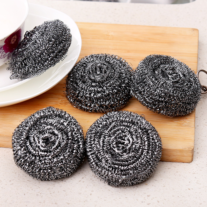 6 stainless steel brush pots cleaning ball dishwashing tools pot cleaning ball kitchen supplies decontamination wok brush steel wire ball