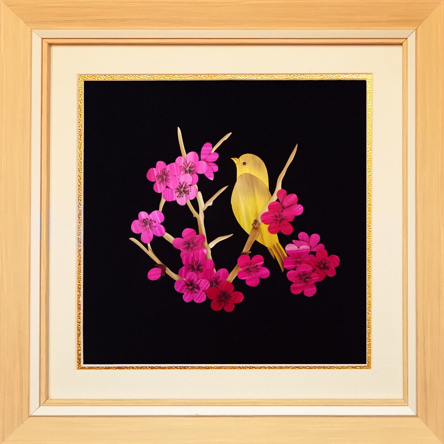 手工艺术品麦秆芦苇画批发 旅游纪念品【花鸟】摆挂件可(定住)