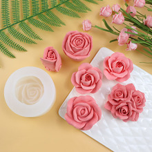 蜡烛模具玫瑰花硅胶模具翻糖硅胶模具康乃馨慕斯立体花朵巧克力模