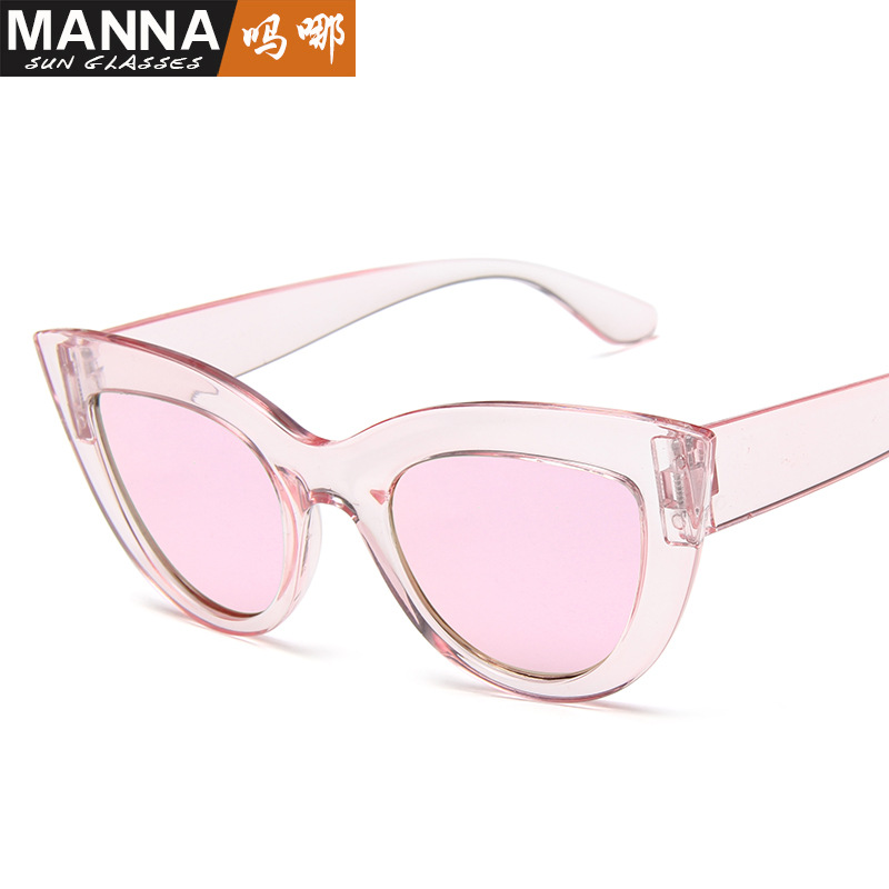 European and American Fashion Large Frame Cat Eye Sunglasses Cross-Border Aliexpress Cats' Eye Sunglasses Vintage Sunglasses 12121