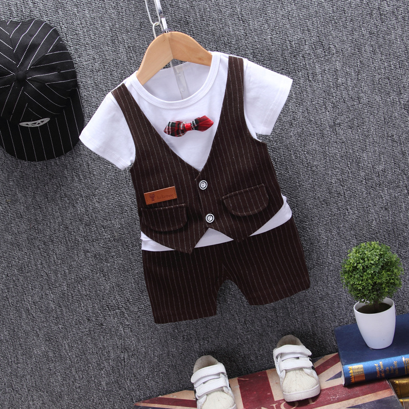 New Children's Clothing Korean Style 0-4 Years Old Boy Baby Baby Children's Clothes Short Sleeve Children's Suit Summer Clothes Factory Direct Sales Baby Clothes