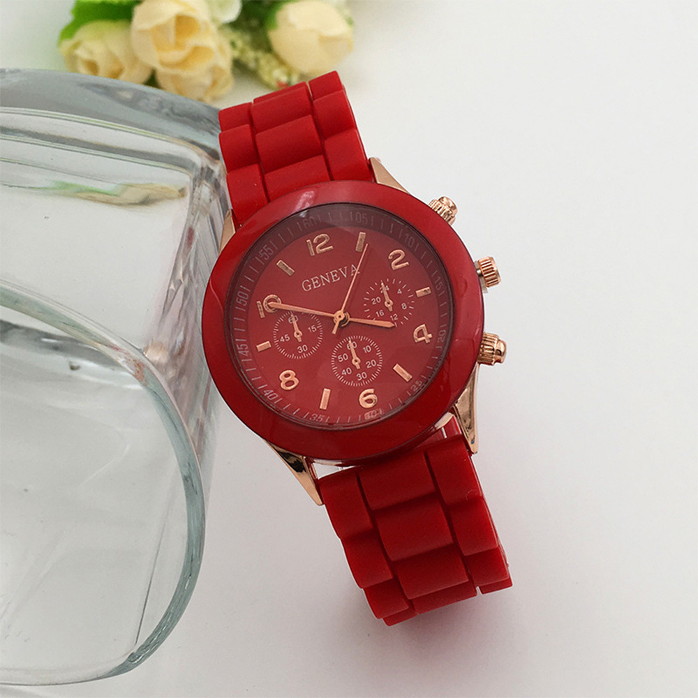 Geneva Silicone Watch Student Watch Men's and Women's Same Style All-Matching Fashion Quartz Watch Wristwatch