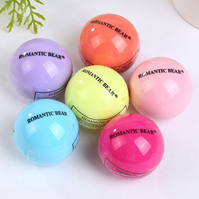 Wholesale Spherical Lip Balm Moisture Replenishment Anti-Chapping Children's Creative Boutique Moisturizing Lip Ball Fruit Flavor