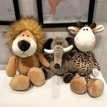 森林动物公仔长颈鹿大象猴狮子老虎儿童活动礼物抓机娃娃毛绒玩具