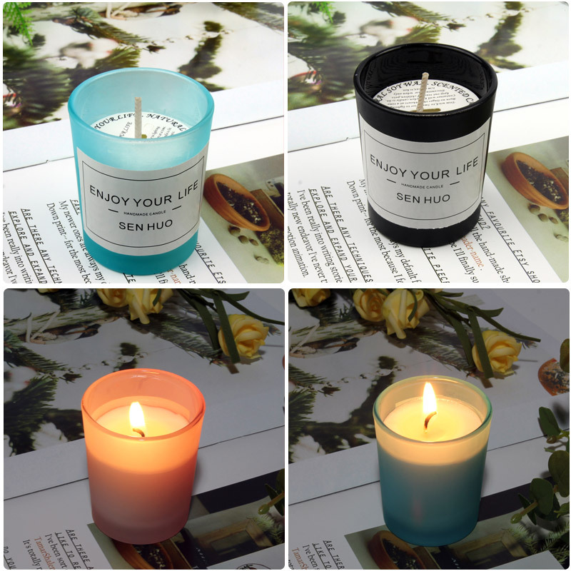 Factory Wholesale Romantic Smoke-Free Hotel Candle Birthday Gift Soy Wax Home Decoration Glass Aromatherapy Candle