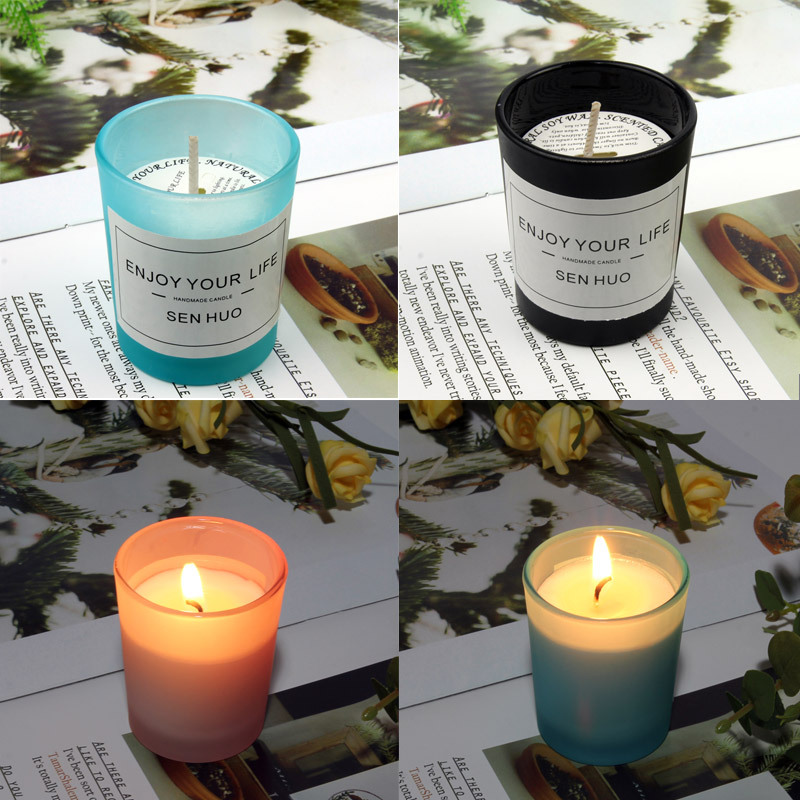 Factory Wholesale Romantic Smoke-Free Hotel Candle Birthday Gift Soy Wax Home Decoration Glass Aromatherapy Candle