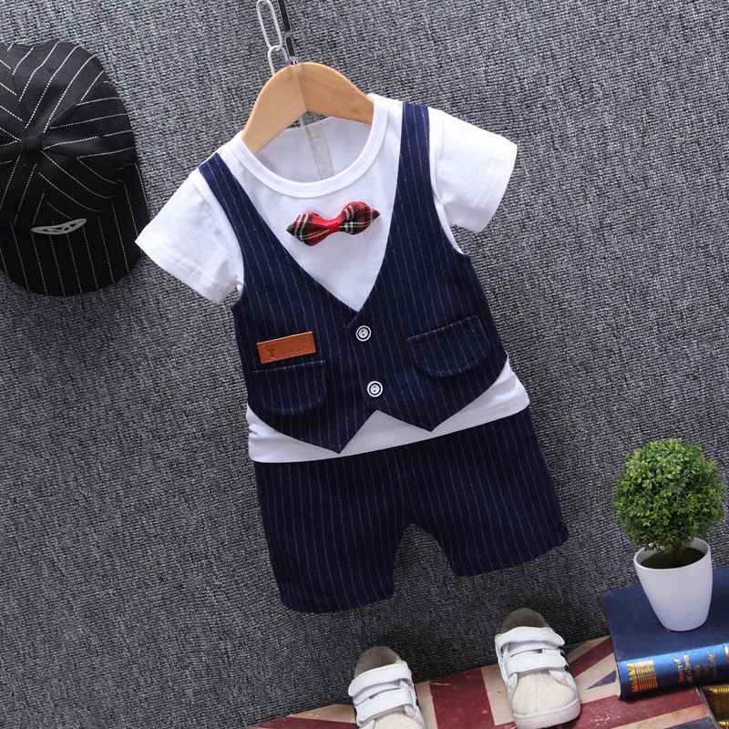 New Children's Clothing Korean Style 0-4 Years Old Boy Baby Baby Children's Clothes Short Sleeve Children's Suit Summer Clothes Factory Direct Sales Baby Clothes