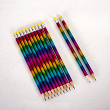 彩虹铅笔 七彩皮头笔现货可批可定