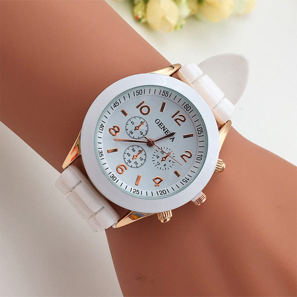 Geneva Silicone Watch Student Watch Men's and Women's Same Style All-Matching Fashion Quartz Watch Wristwatch