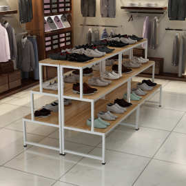 鞋店展示架鞋架中岛展示台阶梯展示架产品样品商场货架流水台批发
