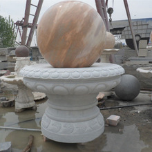 厂家供应大理石景观水转球喷泉石材水景雕塑汉白玉喷泉跌水钵摆件