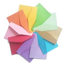 跨境彩色信封批发卡片婚礼包装纸袋创意牛皮纸空白粉色会员小信封
