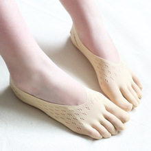 6031新款五指袜丝袜隐形夏季透气女袜带孔网眼吸汗五趾袜学生船袜