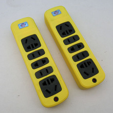 家用黄色包胶排插多孔16孔智能接线板带指示灯插座厂家批发