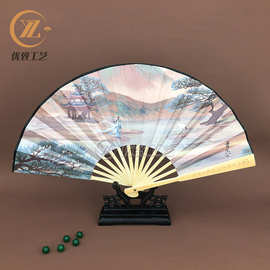 古风折扇中高档折叠扇子中国风男扇礼品竹扇logo广告扇子批发