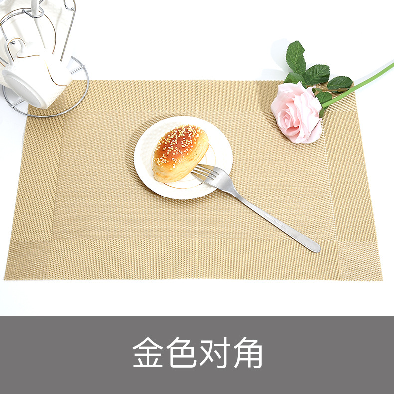 Shengte Wholesale Placemat Teslin PVC Square Northern European Style Western-Style Placemat Woven Chinese Style Dining Table Cushion Heat Insulation Simple