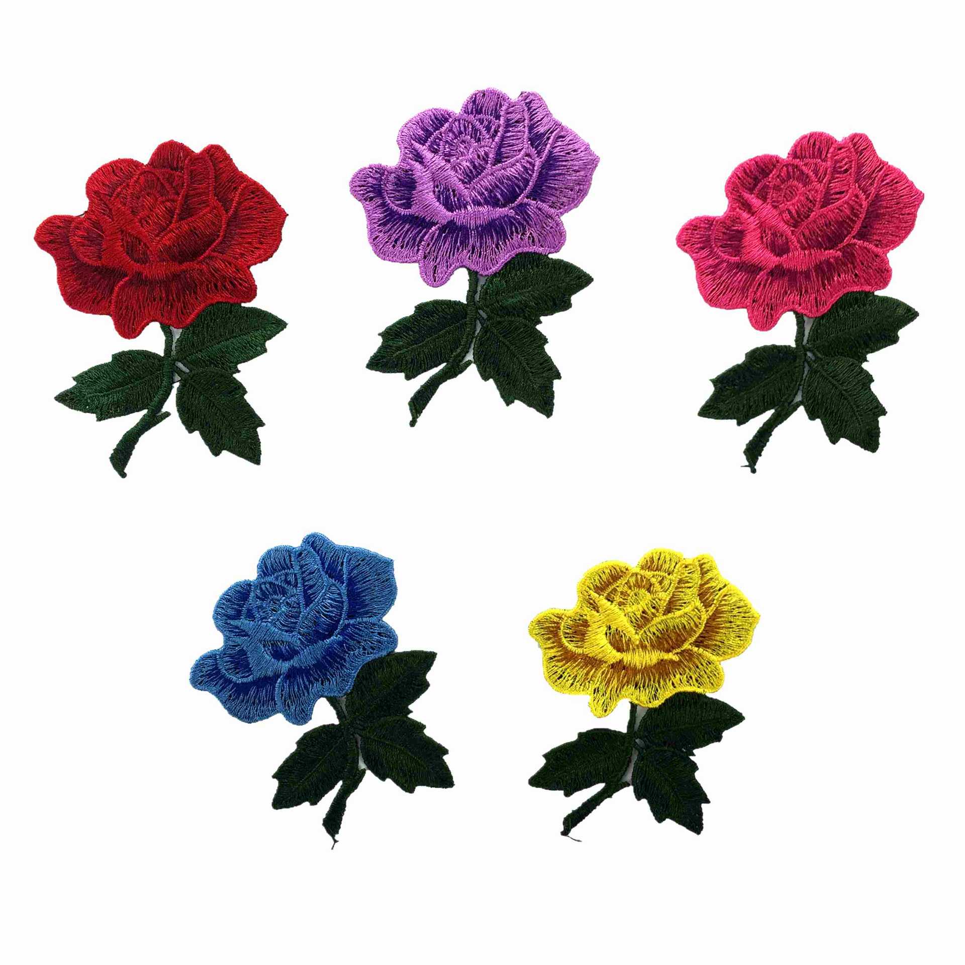 新款彩色玫瑰花水溶布贴刺绣贴花服饰内衣鞋贴花旗袍婚纱花朵批发