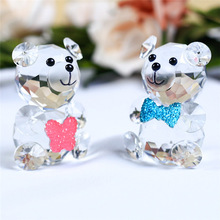 创意精致水晶小熊动物 各种形状玻璃工艺品 居家装饰品桌面摆件