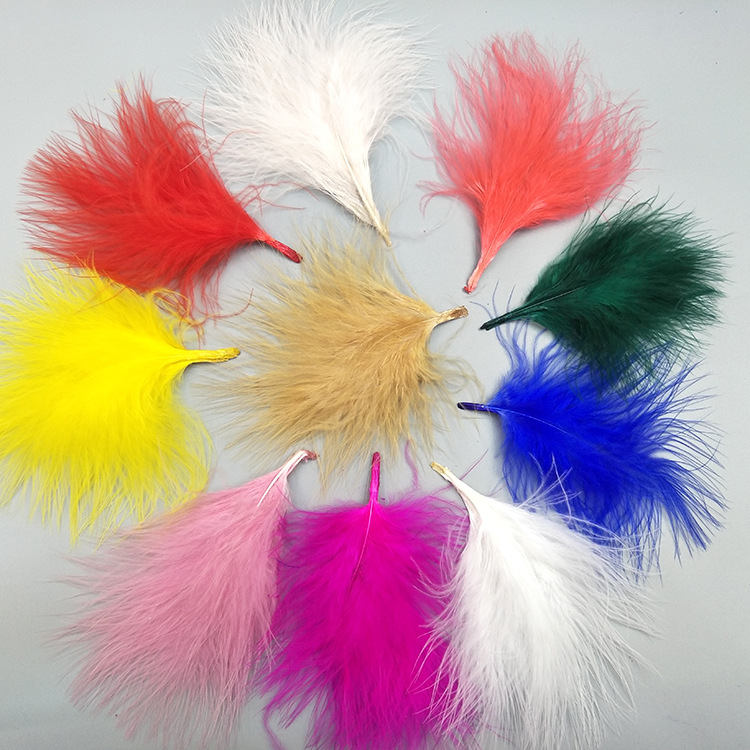 Factory Wholesale Turkey Feather Diy Color Vascular Velvet Feather Turkey Feather Cloth Edge Ornament Feather Clothing Accessories
