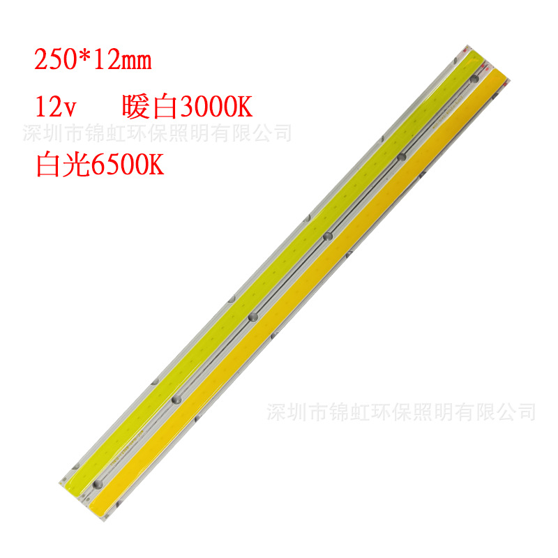 现货 COB灯珠25CM LED光源12v20W cobLED 集成长条倒装高亮面光源