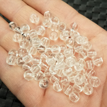 玉龙玉器仿水晶圆珠散珠白色透明玻璃散珠手链项链编织珠配件珠子